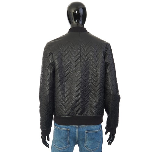 SAINT LAURENT PARIS 7900$ Oversized Bomber Jacket In Black Chevron Leather - Picture 7 of 12