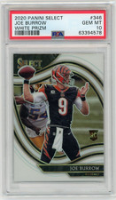 2020 Select Football Joe Burrow White Prizm /35 Field Level #346 RC PSA 10  SSP