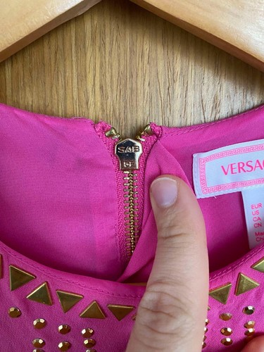 Versace For H&M Collectable Pink And Gold Studded Zip Up Dress UK 10 US 6 EU 36 - Picture 6 of 16