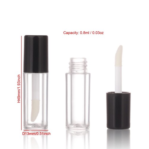 52pcs Empty Black 0.8ml mini lip gloss tubes Sample size lipgloss containers ... - Picture 2 of 8