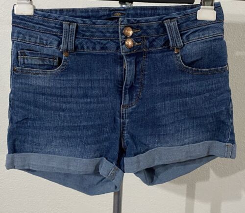 Blue Spice Juniors Stretch Sz 3 Cuffed Mid Rise 26X2” Denim Shorts