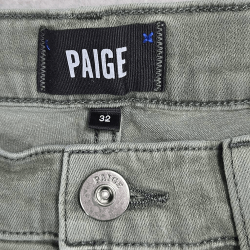 PAIGE Jeans Federal 32x30 Slim Straight Vintage Dark Forest Green - Picture 3 of 12