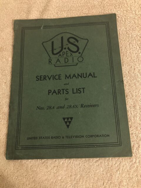 Vintage 1930 US Apex Radio Service Manual & Parts List #28A & 28AX Receivers Vintage 1930 US Apex Radio Service Manual & Parts List #28A & 28AX Receivers