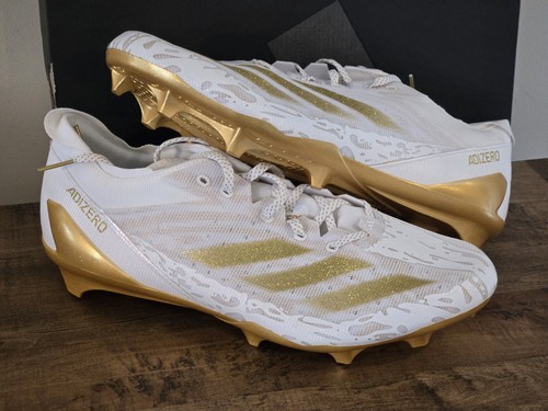 $130 Adidas IE4416 adizero Electric Speed Mens 14 Gold White Football Cleats New - Picture 2 of 12