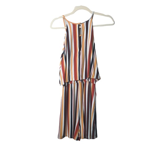 Bershka Turkey Striped Romper Sleeveless Front Knot Tie Women Sz Large - Picture 6 of 6