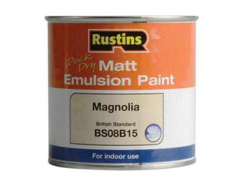 Rustins Quick Dry Matt Emulsion Magnolia Paint 250ml - RUSMEM250 - Picture 2 of 2