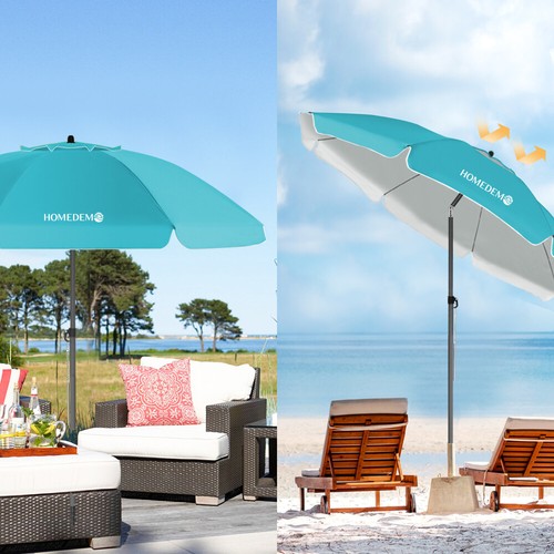 2025 Sonnenschirme Balkonschirm Rund UV50+ Strandschirm Gartenschirm Eindrehen - Bild 46 von 174