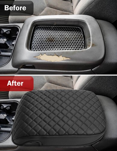 Fit GMC Sierra Chevy Silverado 03-06 Middle Console Lid Cover Armrest Pad Black - Bild 4 von 7