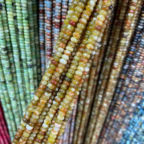 Cuentas sueltas redondas espaciadoras planas de piedras preciosas naturales de 2x4 mm para hacer joyas de 15,5"" - Imagen 47 de 59