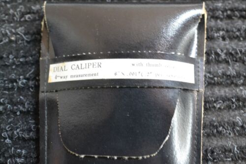FOWLER 6" DIAL CALIPER, THUMB WHEEL ADJUST 0.001" W/CASE .001" 4-WAY MEASUREMENT - Picture 9 of 9