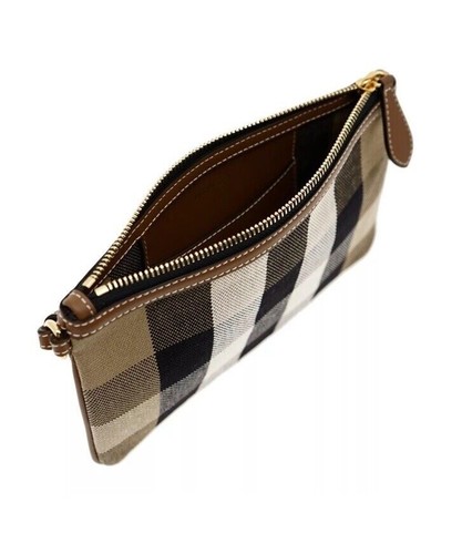 Burberry Peyton Clutch Wristlet Pouch House Check Canvas New - Picture 4 of 5