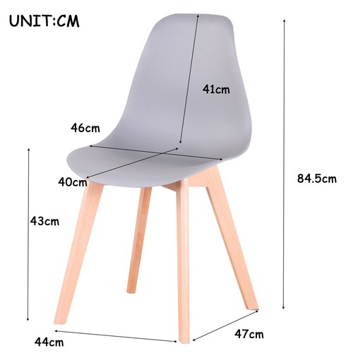 Set 4 Sedia Design e Gambe in Legno Polipropilene Ristorante Bar Cucina Grigio - Foto 7 di 12