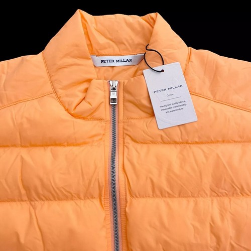 Peter Millar Crown Elite Light Insulated Full Zip Vest Jacket Orange Large $200 - Picture 8 of 9
