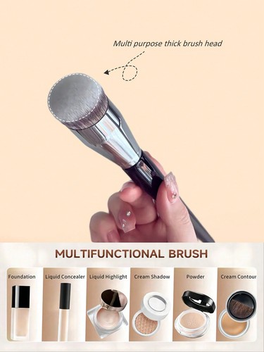 Large Foundation Brush Round Angled Head Contour Makeup Tool Synthetic UK - Picture 11 of 18