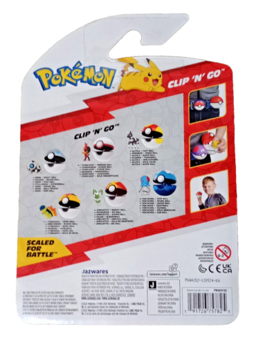 Pokemon Clip n Carry Pokeball Tentacool con bola de buceo 2" figura de batalla NUEVO 2025 - Imagen 2 de 5