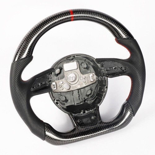 Carbon Fiber Flat Sports Steering Wheel for Audi B8.5 S3 S4 S5 S6 S7 S8 2013+ - Picture 4 of 7