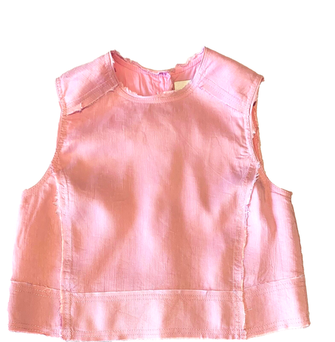 AJE RRP $245 Pink Linen Cropped Top Blouse Shirt AU/UK Sz 6 US 2, may fit AU 8 - Bild 6 von 9