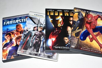 4 DVD Lot Fantastic Four, Spider Man 3, Iron Man & X Men