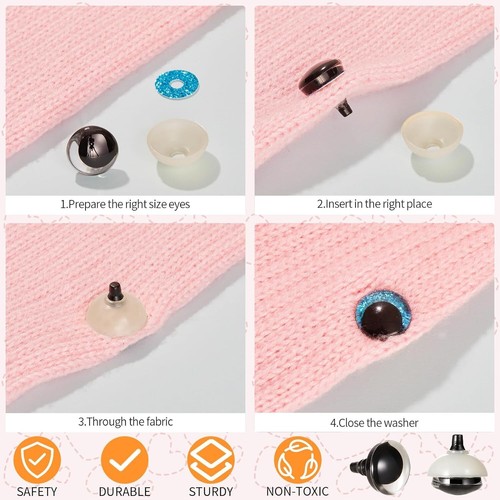 25mm 96pcs Colorful Safety Eyes with Washers – Perfect for Crochet Dolls - Picture 6 of 9