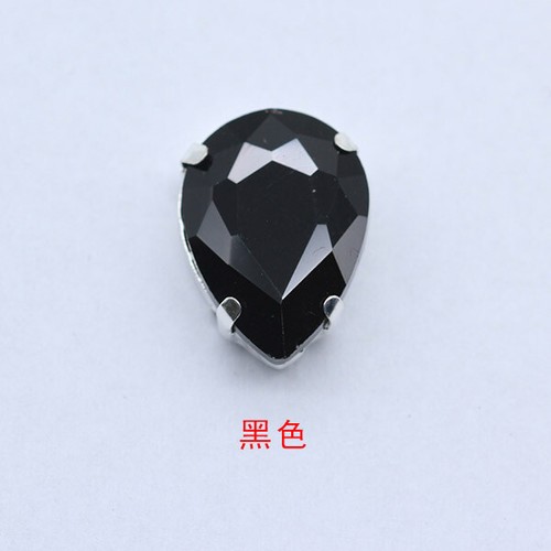 Sew on Water Drop Silver Setting Glass Crystal Rhinestone Jewelry Accessories - Picture 11 of 31