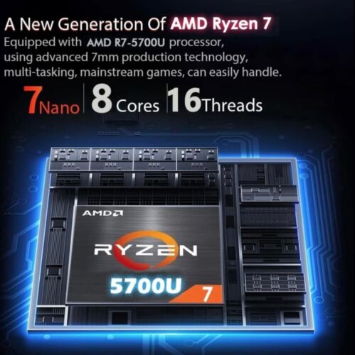 ZeeTec 15.6” SLIM POWERFUL GAMING LAPTOP COMPUTER AMD Ryzen 7 16GB RAM 512GB SSD - Picture 6 of 8