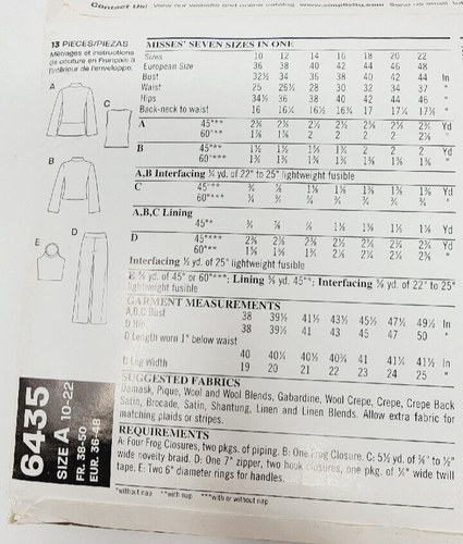 New Look 6435 Misses Jacket Vest Pants & Bag Asian Inspired Sew Pattern sz 10-22 - Picture 3 of 4