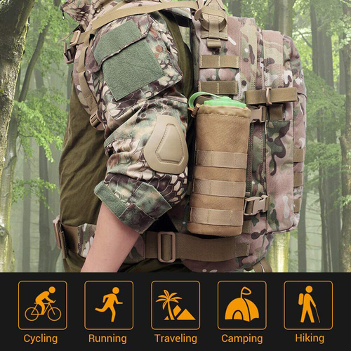 Tactical Molle Water Bottle Bag Kettle Carrier Pouch Holder for Outdoor Hiking - Picture 11 of 47