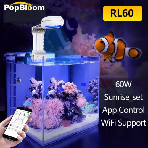 PopBloom Illuminazione Acquario Led Acqua di Mare Lampada Per Acquario 40cm-60cm Reef - Foto 2 di 11