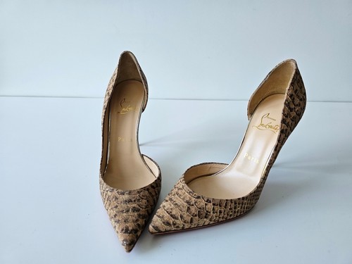 Christian Louboutin Iriza 100 Cork Embossed Pumps 37.5 So Kate Pigalle - Picture 2 of 14