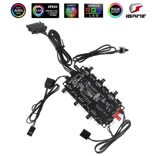 2in1 PWM & ARGB Controller Hub 8 Ports 12V 4Pin Fan 5V 3Pin Wireless IR 5V RGB - Afbeelding 4 van 11