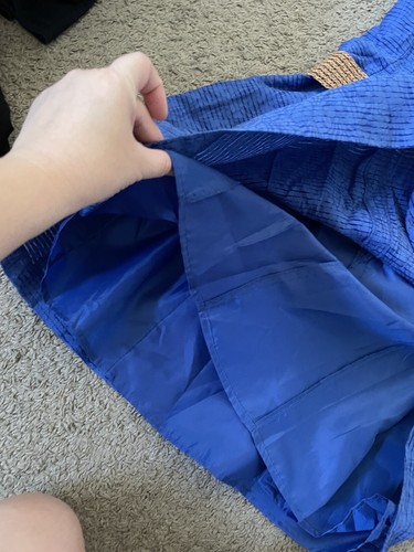 BLACK LABEL BY EVAN -PICONE BLUE CAP SLEEVE RUSHED WAIST V-NECK DRESS Size 4 - Picture 6 of 6