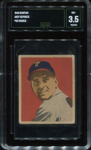 1949 Bowman #30 Andy Seminick Philadelphia Phillies - Rookie Card - GMA 3.5 VG+  - Picture 1 of 2