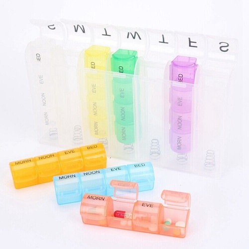 Weekly Pill Box Organizer 7 Day Organizer Case Pop Up Medicine Storage Container - Picture 10 of 12