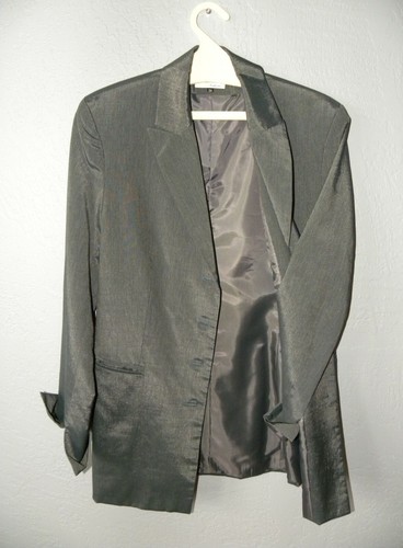 Women Elegant/Casual Business Blazer Suit Jacket silver gray, size SMALL (6) - Picture 7 of 11