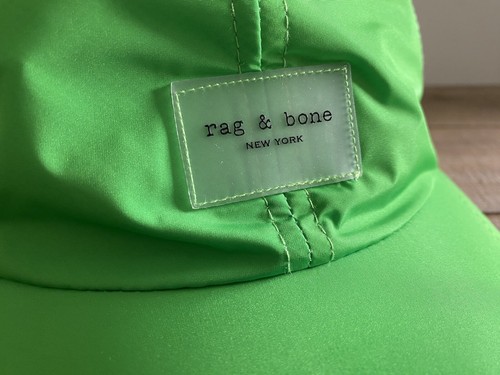 Rag & Bone Addison Unisex Baseball Cap Neon Green One Size NEW Retail $95 Rare - Picture 2 of 10