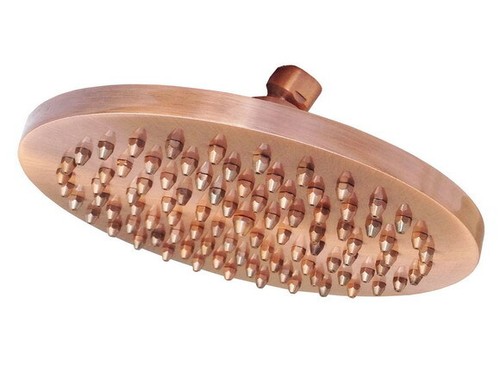 Juego de grifos de ducha de lluvia de 8" antiguos de cobre rojo para baño montaje en pared grifo mezclador de bañera - Imagen 6 de 7