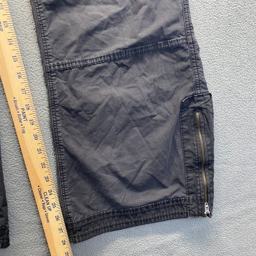 American Eagle Cargo Pants Sz 12 Short Low Rise Baggy Flare Zip Hem Punk Grunge - Picture 6 of 17