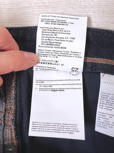 JEANS UOMO HUGO BOSS DELAWARE3 BLU SCURO SLIM FIT COME NUOVO ORIGINALE W33/34 L32 - Foto 10 di 10