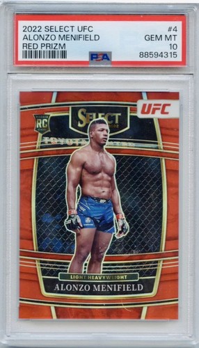 2022 Panini Select UFC Concourse #4 Alonzo Menifield RC Red Prizm #15/99 PSA 10 - Picture 1 of 4