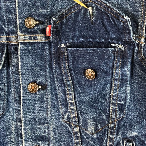 Vintage Levis Denim Trucker Jacket Mens 34 Blue Jean USA Made 70506-0216 - Picture 5 of 14