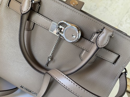 Michael Kors Hamilton Medium Satchel Shoulder Crossbody Leather Bag Duck - Picture 10 of 13