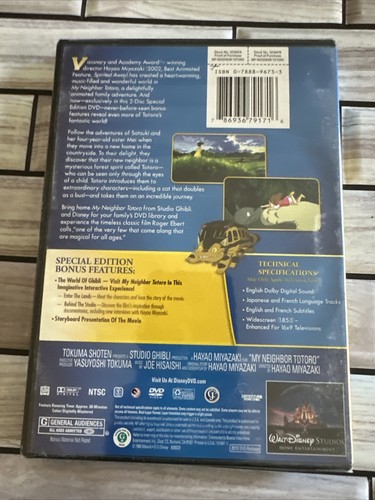 My Neighbor Totoro (DVD, 2010, 2-Disc Set) New Sealed - Picture 2 of 2