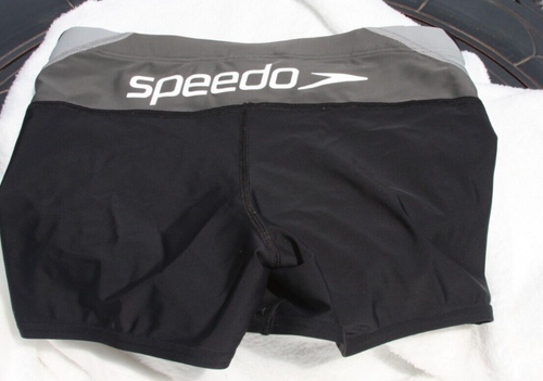 NUOVO Speedo nero PowerFlex Eco coulisse pantaloncini da nuoto competitivi squadra taglia YS - Foto 2 di 5
