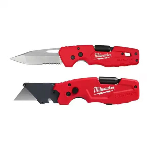 Milwaukee FASTBACK Utility Knife Folding 3" Blade 5 In 1 And 6 In 1 2 Pieces NEW