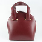Vintage Cartier Must Hand Bag 8 inch Bordeaux Hard Leather Unused