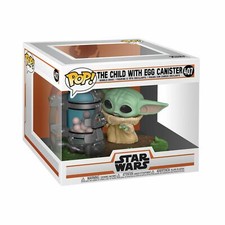 Funko POP! Figura Cabeza Bobble Star Wars: El Niño Mandaloriano con Bote de Huevos