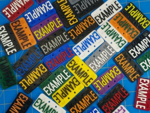 1/10 Scale Custom RC License Plate 2 Matching Plates 6 Piece Set - 8 Characters - Picture 5 of 7