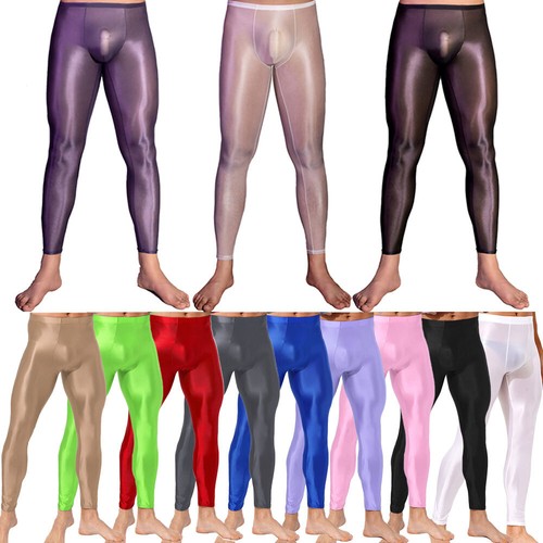 Pantaloni Uomo Lucidi a Compressione Lucidi Elasticizzati Allenamento Sportivi Collant Pantaloni - Foto 4 di 114