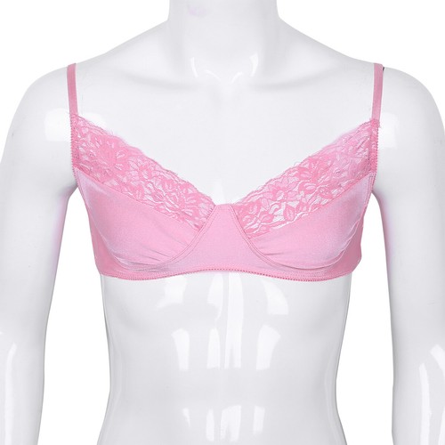 Mens Sissy Sexy Lingerie Floral Lace Trim Bra Crop Top Bralette Underwear Vest - Picture 99 of 193
