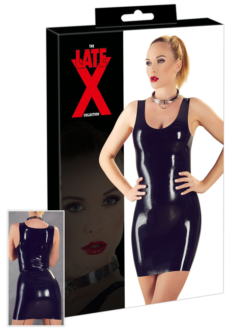 Latex Minikleid S-XXL schwarz eng figurbetonend extra-kurz Fetisch Girly L25